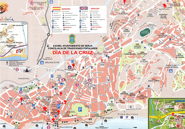 Nerja Dia de la Cruz kaart mini
