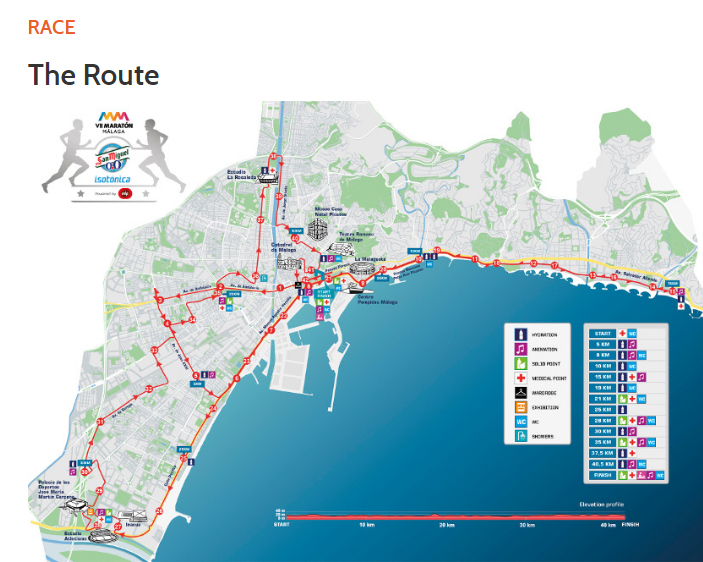 Malaga Maraton 2016 Route