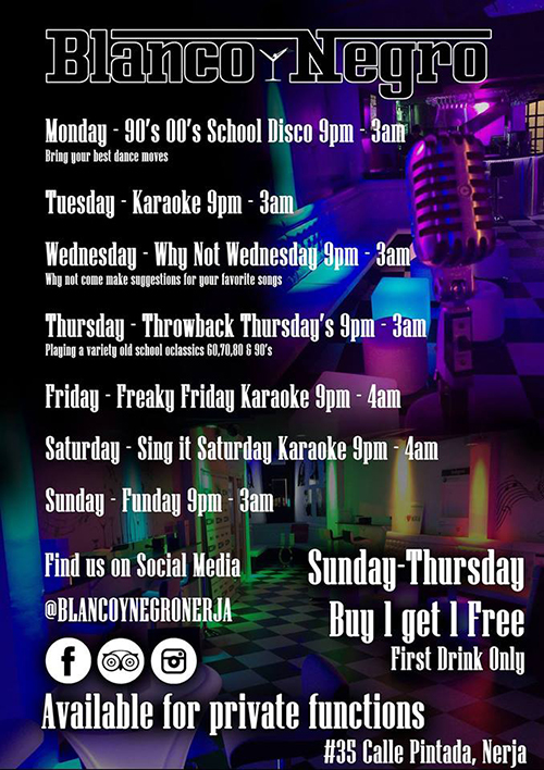 Nerja Blanco y Negro heropening